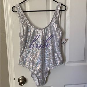 Bride one piece swim suit